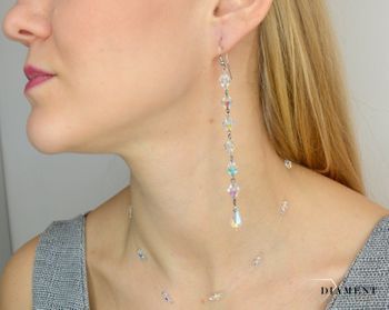 Kolczyki Swarovski element w opalizującym kolorze KR 493-1 wykonana ze srebra próby 925  (4).JPG